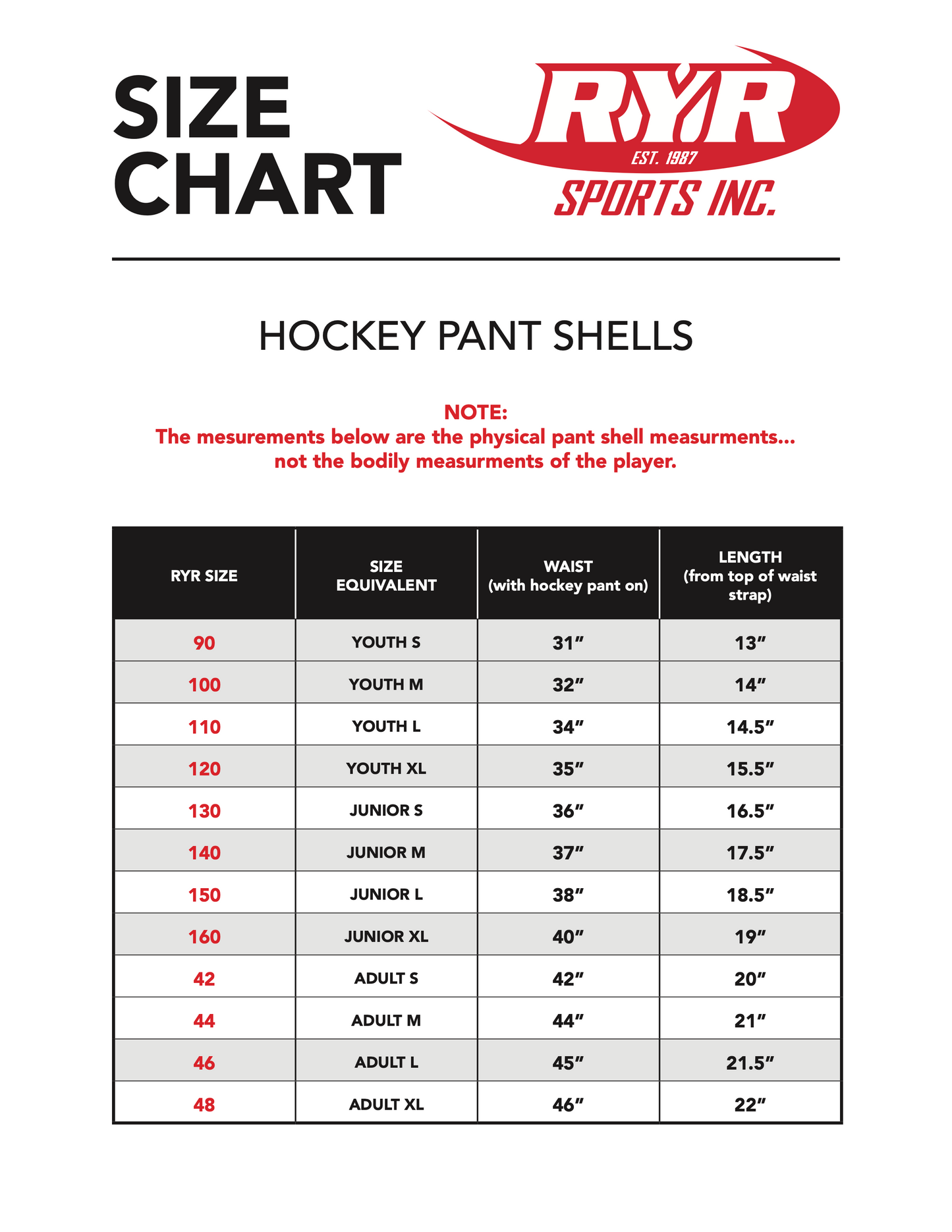 Standard Uniform Package (price includes HST)